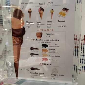 Venchi - Menu - Gelato Near Me - Santa Clara, California