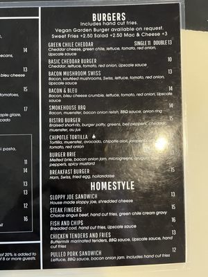Menu photo 8 Upscale Rio Rio Rancho, NM