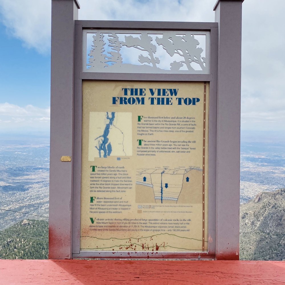 Sandia Peak Tramway - Info signage on the deck - Ski Resorts Near Me - Albuquerque, New Mexico Sandia Peak Tramway - Info signage on the deck - Ski Resorts Near Me - Albuquerque, New Mexico