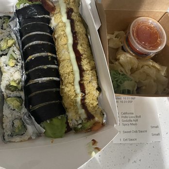Sushi X - Pollo Loco Roll, Godzilla Roll and California Roll - Japanese Near Me - Chicago, Illinois