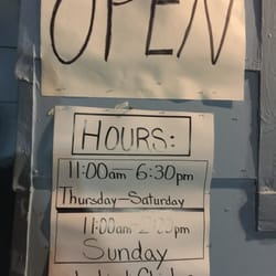 Jaybird's Chicken - Hours