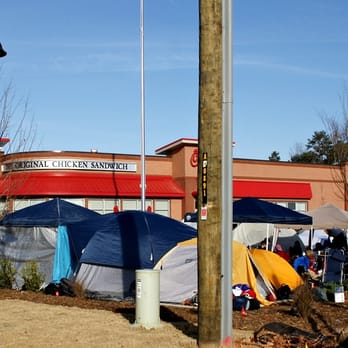 Chick-fil-A - The day before Opening!!! Huge crowd camped out to be part of the Chick-fil-A FIRST 100. - Fast Food Near Me - Dacula, Georgia