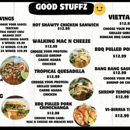 Viet-tacos Viet-tacos Shrimp Tempura Tacos Bbq pulled pork tacos Hibarito Mini Monster Tray
