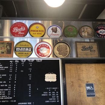 Buffalo Brewing Company - Beer menu and vintage beer serving trays - Breweries Near Me - Buffalo, New York