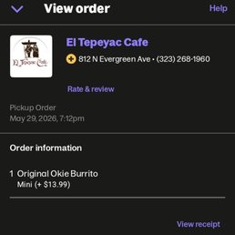 GrubHub order