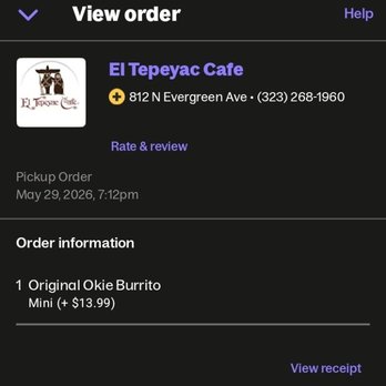 El Tepeyac Cafe - GrubHub order - Mexican Near Me - Los Angeles, California