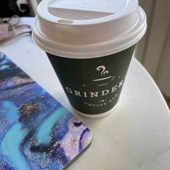 Grinder’s Coffee Bar - Honey lavender latte - Coffee & Tea Near Me - Houston, Texas Grinder’s Coffee Bar - Honey lavender latte - Coffee & Tea Near Me - Houston, Texas