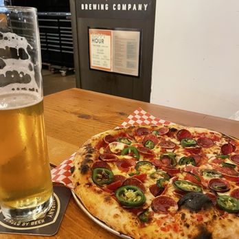 Ten Mile Brewing - Pepperoni Pizza Hot Honey Add Jalapeños - Breweries Near Me - Signal Hill, California