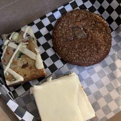Tin Roof Cafe - Mini egg blondie, ginger molasses cookie, and carrot cake