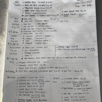 Sangdara - Menu 8/13/26 - Thai Near Me - Arcadia, California