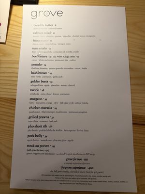 Menu photo 1 Grove Grand Rapids, MI