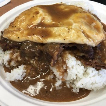 Button Up Cafe - Braised short rib loco moco. I can't go back to an original loco moco anymore! This one is just too delicious! - Breakfast & Brunch Near Me - Pearl City, Hawaii