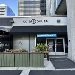 Cafe Pause front entrance and patio seating available