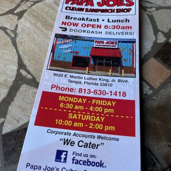Papa Joe's Sub Shop - Menu - Sandwiches Near Me - Tampa, Florida