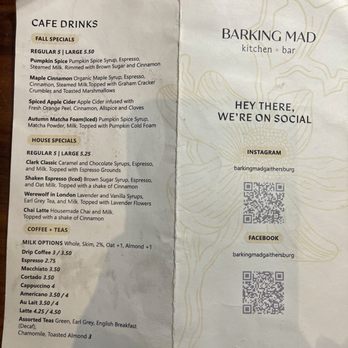 Barking Mad Cafe - 11.15.24 - Coffee & Tea Near Me - Gaithersburg, Maryland
