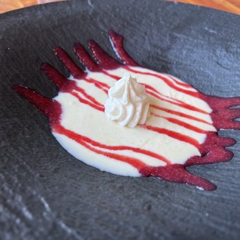 Passionfish - Meyer lemon panna cotta - not sure what happened here - Seafood Near Me - Pacific Grove, California Passionfish - Meyer lemon panna cotta - not sure what happened here - Seafood Near Me - Pacific Grove, California