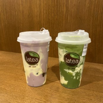 Latea Bubble Tea  - Cr. Brulee Matcha Latte Ube Cr. Brulee Milk Drinks - Desserts Near Me - Culver City, California