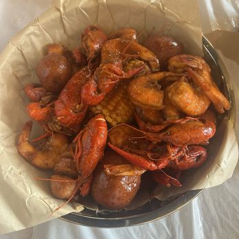Red Claws Crab Shack - Mini B #1 - with extra potatoes - Cajun/Creole Near Me - Dallas, Texas Red Claws Crab Shack - Mini B #1 - with extra potatoes - Cajun/Creole Near Me - Dallas, Texas