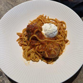 Sicilian Table - Half portion spaghetti and meatball. - Mediterranean Near Me - Falmouth, Maine