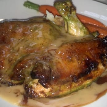 Parkway Grill - Roasted 1/2 Marys chicken, mashed poatoes, figs, roasted garlic, lemon butter. Huge, Delicious, Heavy!! Dine L.A. Jan 2014 - New American Near Me - Pasadena, California