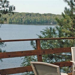 Pine Point Lodge - Deck Dining overlooking the water at www.pinepointlodge.net