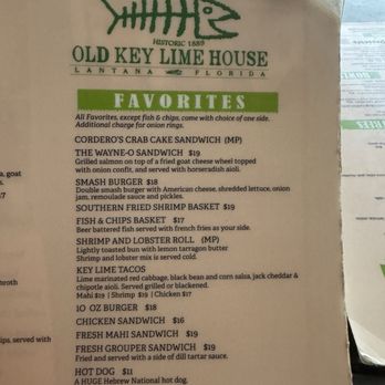 Old Key Lime House - Quick glance at part of the menu... - Seafood Near Me - Lantana, Florida Old Key Lime House - Quick glance at part of the menu... - Seafood Near Me - Lantana, Florida