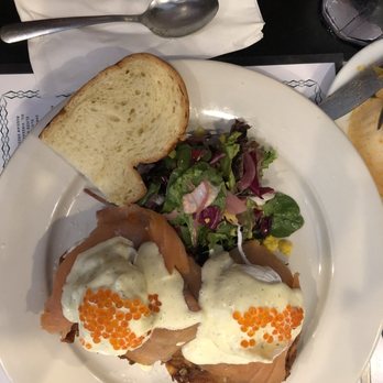 Perly's - Smoked salmon poached eggs hollandaise over potato laske sprinkled salmon roe - Delis Near Me - Richmond, Virginia Perly's - Smoked salmon poached eggs hollandaise over potato laske sprinkled salmon roe - Delis Near Me - Richmond, Virginia