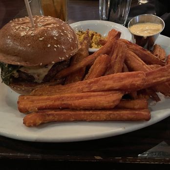 Lucky Monk - The Southsider with sweet potato fries - American Near Me - Barrington, Illinois