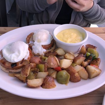Camino Corner Restaurant - Traditional Benedict with country potatoes - American Near Me - San Bruno, California Camino Corner Restaurant - Traditional Benedict with country potatoes - American Near Me - San Bruno, California
