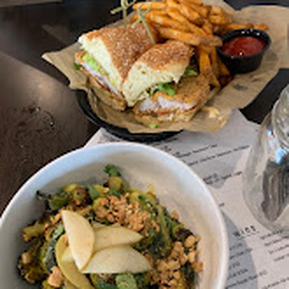 catfish sandwich and curry brussel sprouts catfish sandwich and curry brussel sprouts