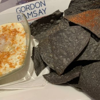 Gordon Ramsay Burger Las Vegas - Blue Corn Chips with Elote dip - Burgers Near Me - Las Vegas, Nevada Gordon Ramsay Burger Las Vegas - Blue Corn Chips with Elote dip - Burgers Near Me - Las Vegas, Nevada