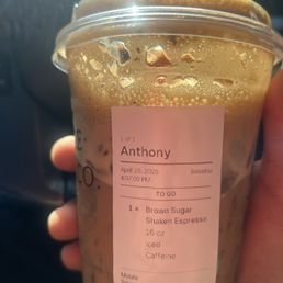 Brown sugar shaken espresso Brown sugar shaken espresso