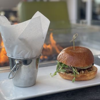 Cast & Plow - Cast & Plow Burger with fries - New American Near Me - Marina del Rey, California Cast & Plow - Cast & Plow Burger with fries - New American Near Me - Marina del Rey, California