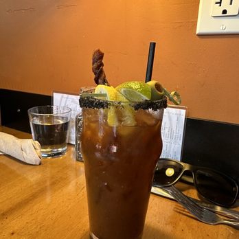 Tap & Vine at 559 - Look at the loaded Bloody Mary - Gastropubs Near Me - Medford, Oregon