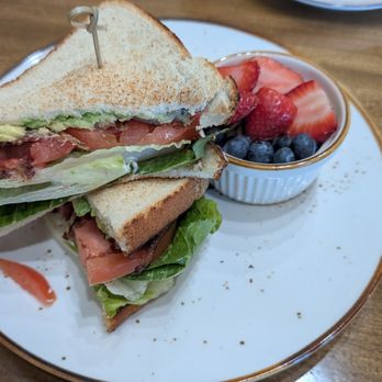Miam Breakfast House - BLT with avocado with a side of fruit - Breakfast & Brunch Near Me - Greensboro, North Carolina Miam Breakfast House - BLT with avocado with a side of fruit - Breakfast & Brunch Near Me - Greensboro, North Carolina