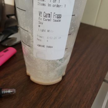 Starbucks - Large sized caramel frappe with caramel walls, soy milk sub, light whipped cream... Gonners! - Coffee & Tea Near Me - Mililani, Hawaii