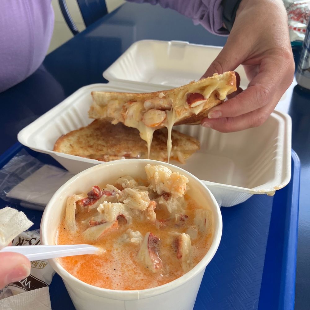 Lobster bisque and lobster grilled cheese
