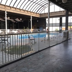 Newark Garden Hotel - Another close-up view of the pool area. Notice there were some standing puddles.
