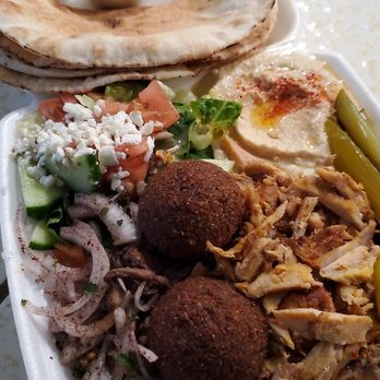 Pita Town - Combo plate (chicken, beef, and falafel) - Mediterranean Near Me - Plano, Texas Pita Town - Combo plate (chicken, beef, and falafel) - Mediterranean Near Me - Plano, Texas