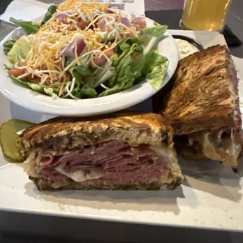 Land Grant Brewing Company - Reuben sandwich and house salad - Breweries Near Me - Columbus, Ohio Land Grant Brewing Company - Reuben sandwich and house salad - Breweries Near Me - Columbus, Ohio