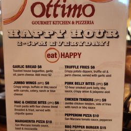 Small menu from the in-house Ottimo restaurant. Small menu from the in-house Ottimo restaurant.