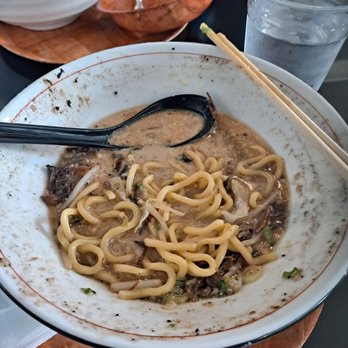 Ramen Champ - Tonkotsu Ramen. Half eaten - Ramen Near Me - San Jose, California