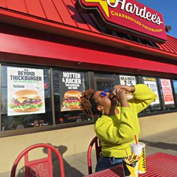 me eating the Hardee's meatless Thickburger me eating the Hardee's meatless Thickburger