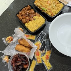 New China - Staples: general tso combo + chicken lo mein combo + spare ribs