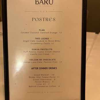 Baru Bistro & Tapas - Dessert menu - Latin American Near Me - New Orleans, Louisiana Baru Bistro & Tapas - Dessert menu - Latin American Near Me - New Orleans, Louisiana