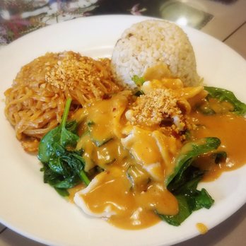 Basil Leaf - swimming rama with pad thai and brown rice - Thai Near Me - Olympia, Washington