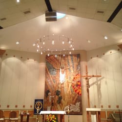 St Mary Magdalen Catholic School - Here's s look st the sanctuary. Jesus' arms are open wide.
