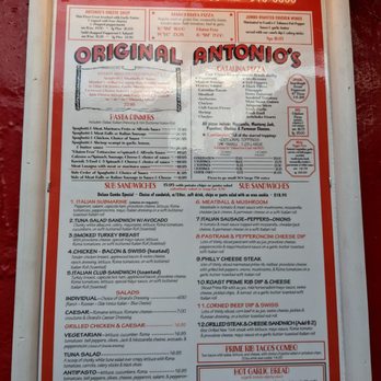 Original Antonio's - Menu 08/03/22 - Pizza Near Me - Avalon, California