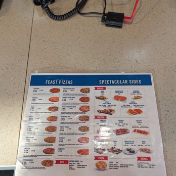Domino's Pizza - Laminated menu with glare - Pizza Near Me - Markham, Ontario