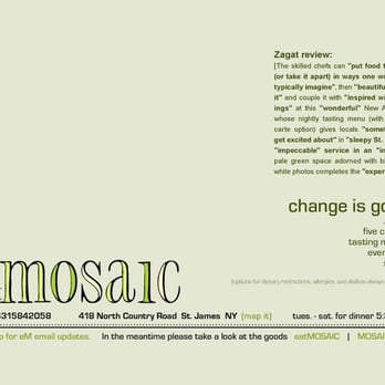 eatMOSAIC - New American Near Me - St. James, New York